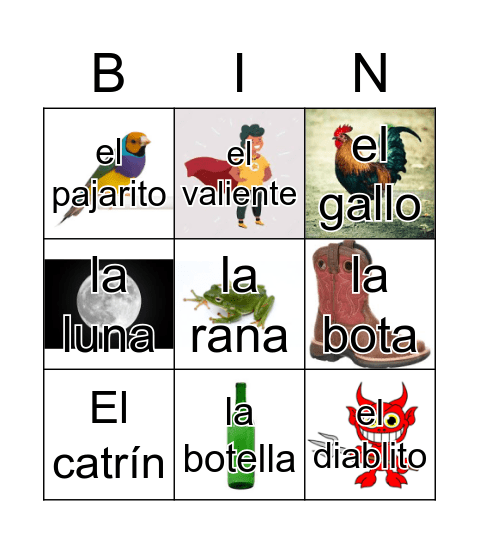 Loteria Mi Pueblito Bingo Card