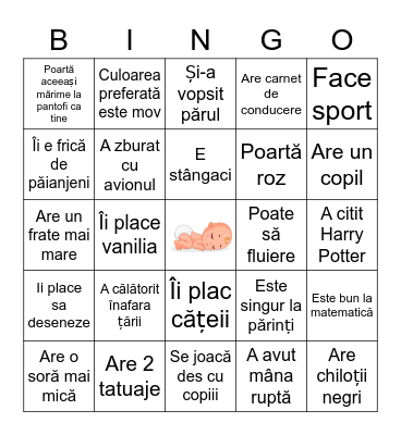 Bebe MiliMoto Bingo Card
