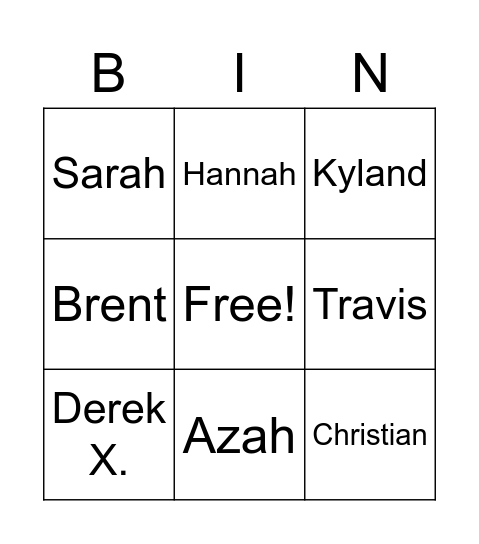 BB23 Cast Bingo Card