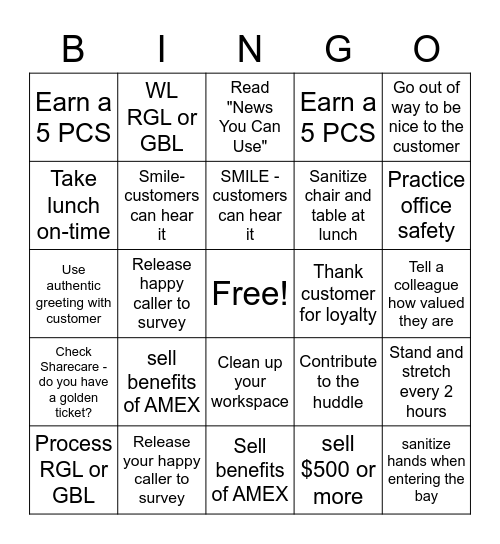 4th of July Bingo Card