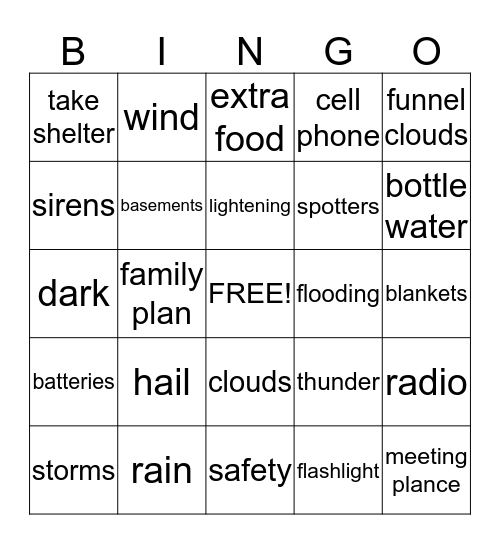 Tornado's Bingo Card