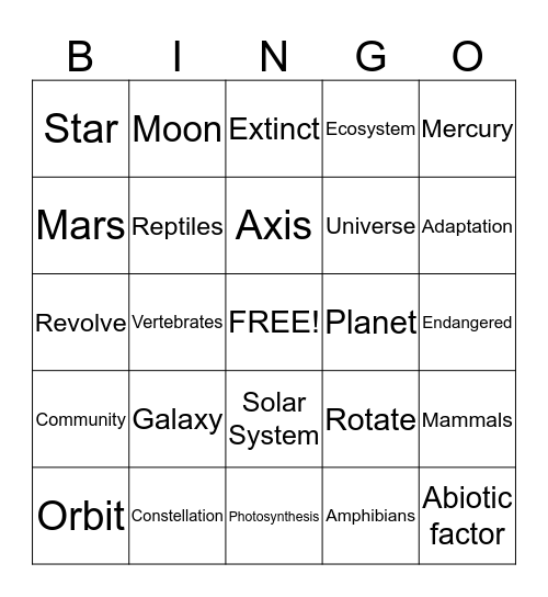 5th Grade FCAT Review  Bingo Card