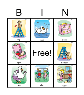 Simple Adjective 2 Bingo Card