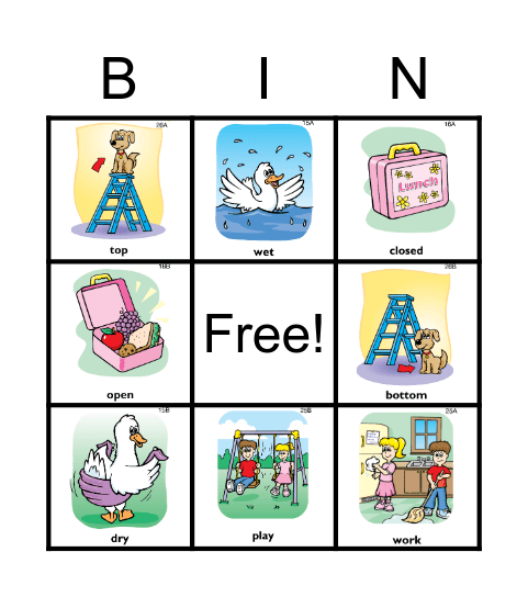 Simple Adjective 2 Bingo Card
