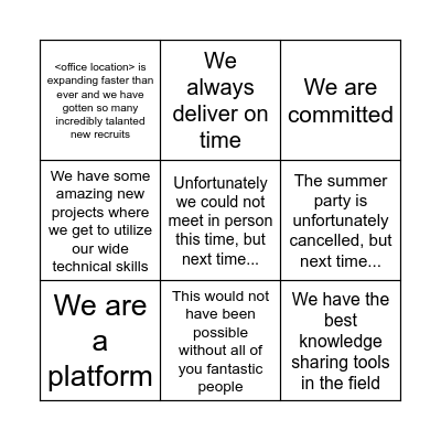 update Bingo Card