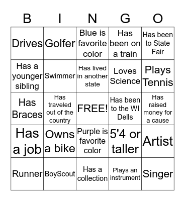 Maddie's Birthday Bash Bingo Card
