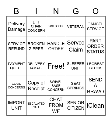Holiday Weekend BINGO! Bingo Card