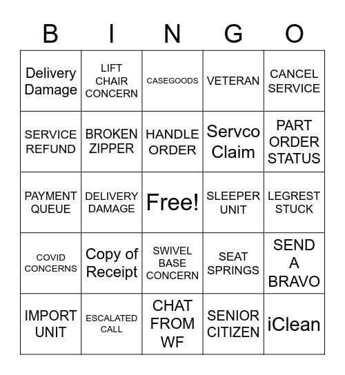 Holiday Weekend BINGO! Bingo Card