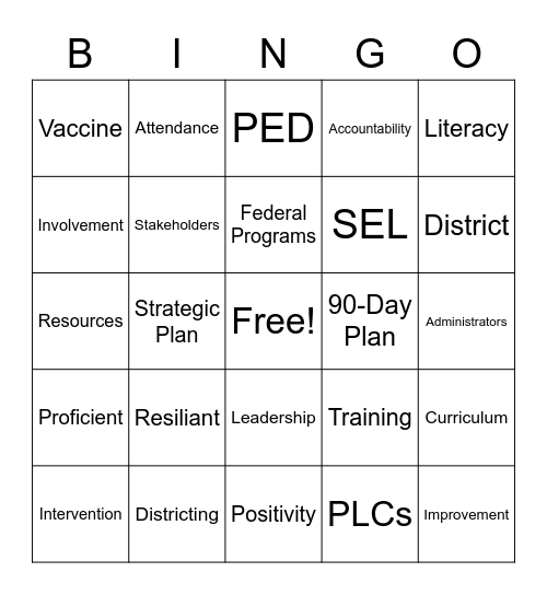 ADMIN RETREAT BINGO Card