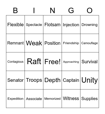 Word BINGO 1 Bingo Card