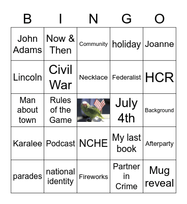 July 2nd 2021 HMASDC Bingo Card