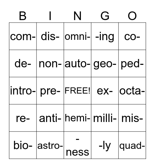 GET A "FIX" ON IT Bingo Card