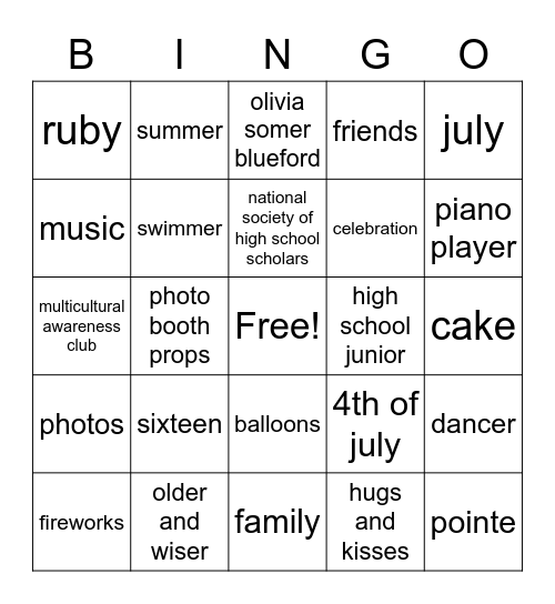 Birthday Bingo! Bingo Card