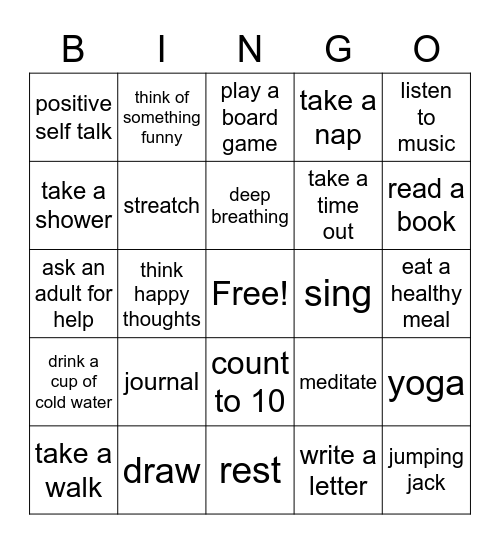 ALTERNATIVE ACTIONS Bingo Card