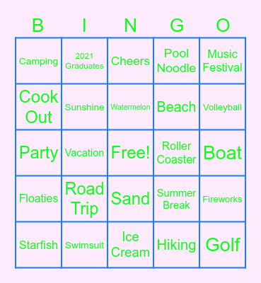 Q2 Party! Bingo Card