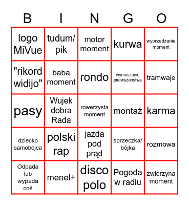 STOP CHAM BINGO Card
