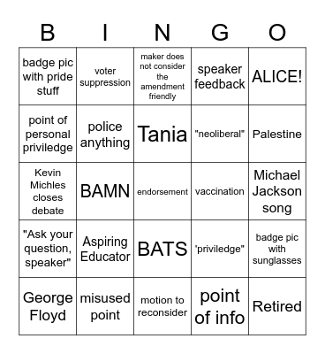 2021 NEA RA (7/3/21) Bingo Card
