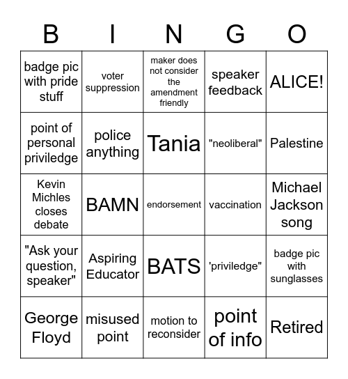 2021 NEA RA (7/3/21) Bingo Card