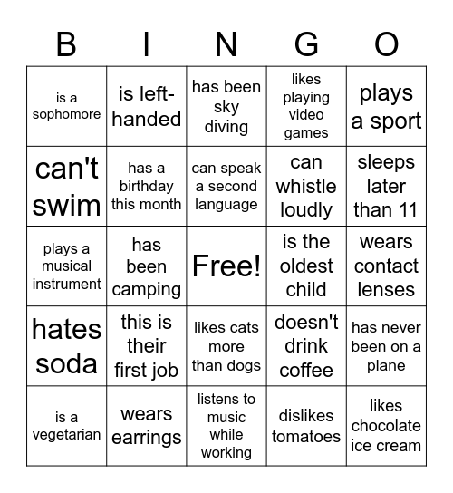 First Day of Work Bingo Card