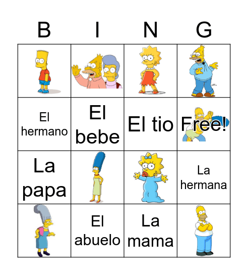 Family Bingo Card