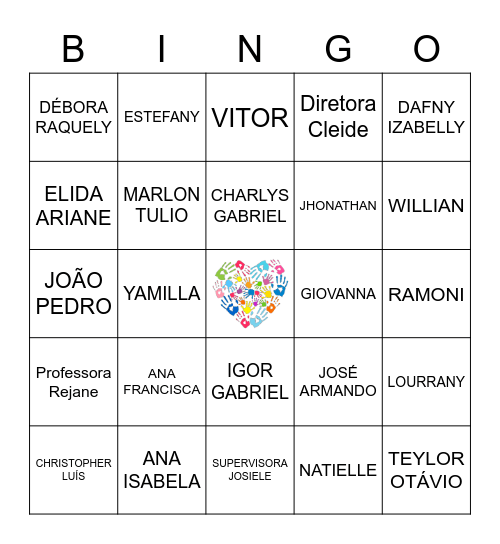 BINGO DOS NOMES 5º ANO EDUCAÇÃO INTEGRAL Bingo Card