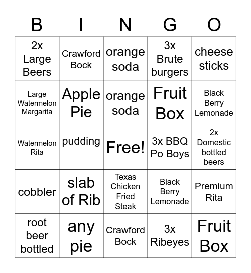 Get Lit For the 4th Bingo Card