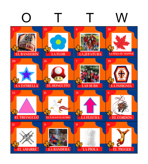 Lotería Ottawa Bingo Card