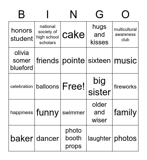 Birthday Bingo! Bingo Card