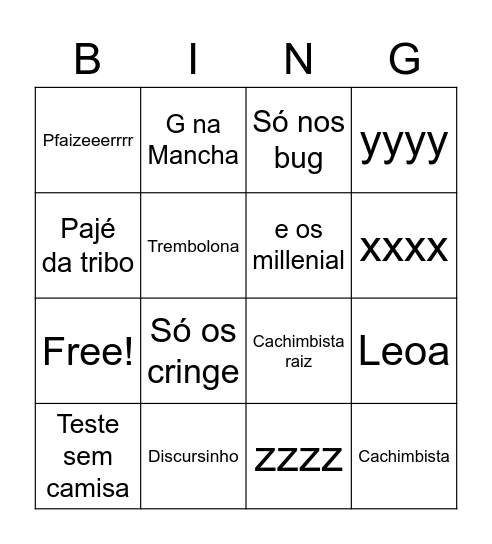 Testeeee Bingo Card