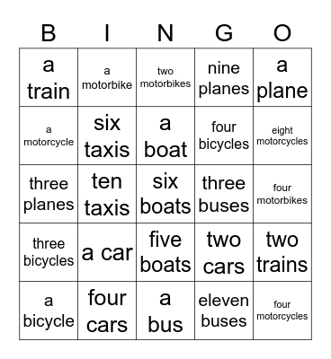 How many are there? Bingo Card