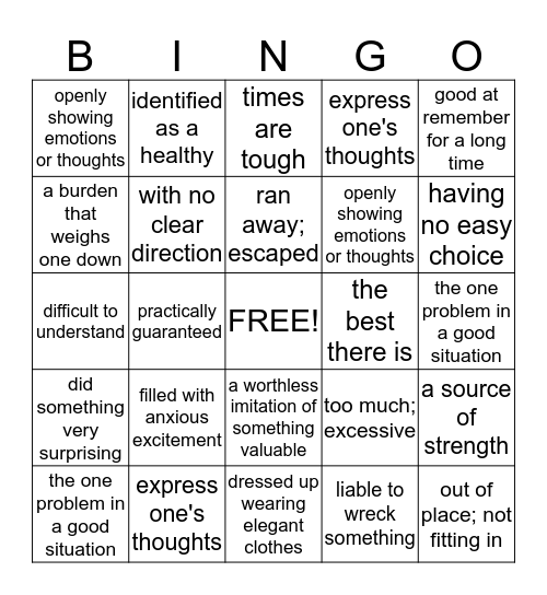 FIGURATIVE LANGUAGE  Bingo Card