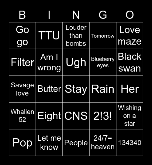 @seokjinnieszs Bingo Card