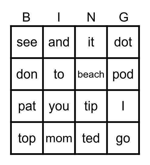 BINGO Card