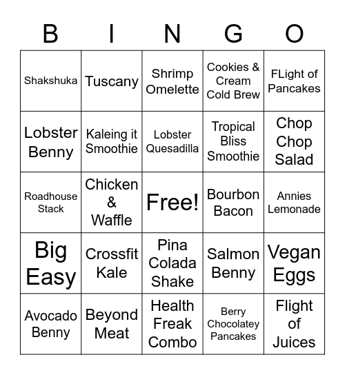 Saturday Bingo Card