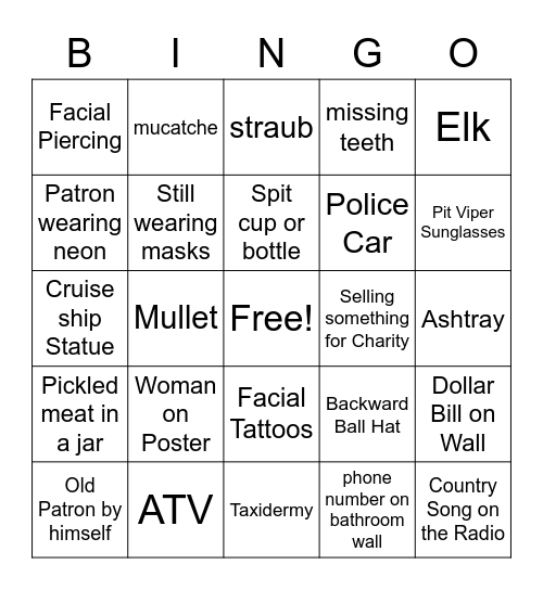 Lynn's 50th Bar Tour Party Bingo Card