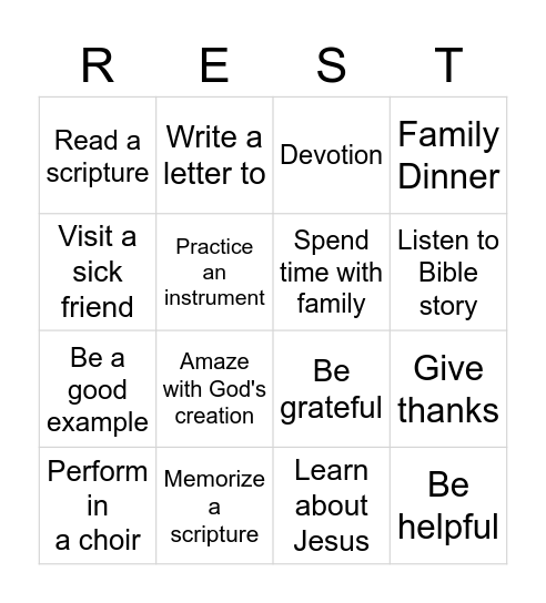 Sunday School Activity 040721 Bingo Card