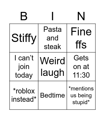 Untitle Bingo Card