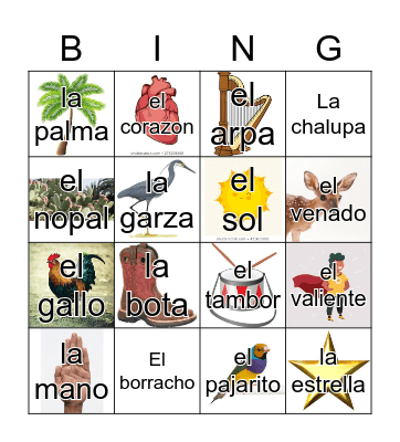Loteria Mi Pueblito Bingo Card