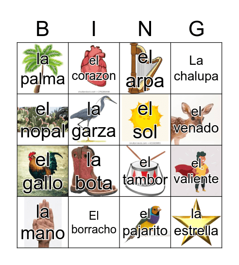 Loteria Mi Pueblito Bingo Card