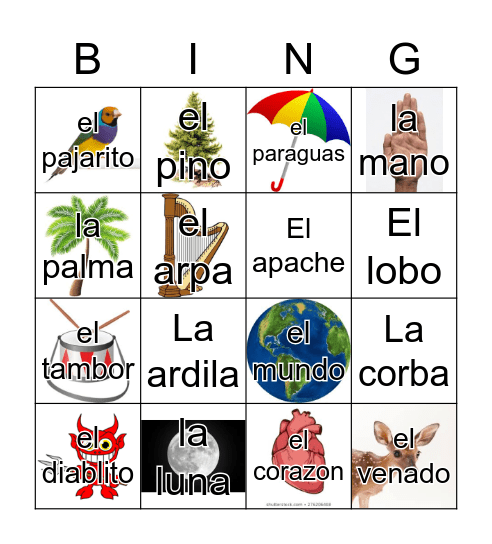 Loteria Mi Pueblito Bingo Card