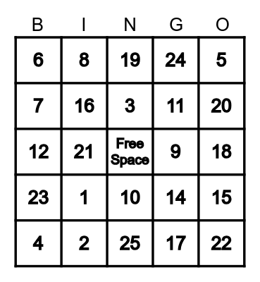 A Different Type of Bingo Card