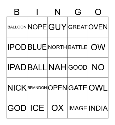 SIERRAS BINGO Card