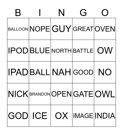 SIERRAS BINGO Card