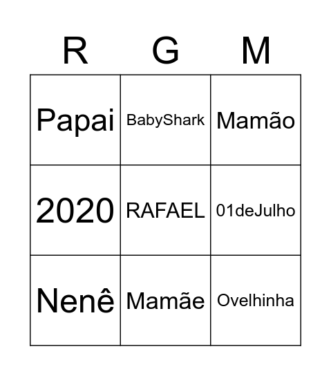 Bingo do Rafael Bingo Card