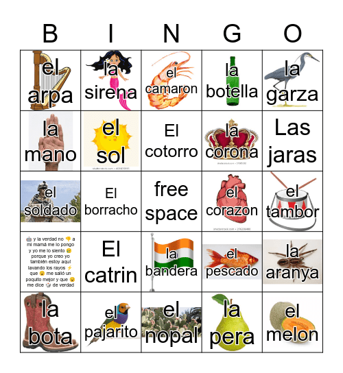 Loteria Mi Pueblito Bingo Card