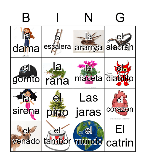 Loteria Mi Pueblito Bingo Card