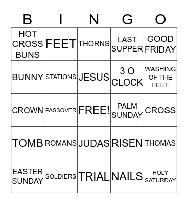 Easter Bingo Card