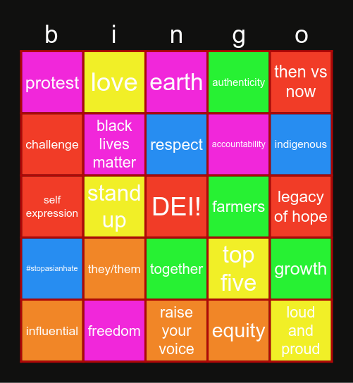 DEI COUNCIL 2021 Bingo Card