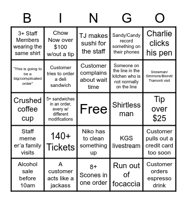 KGS Bingo Card