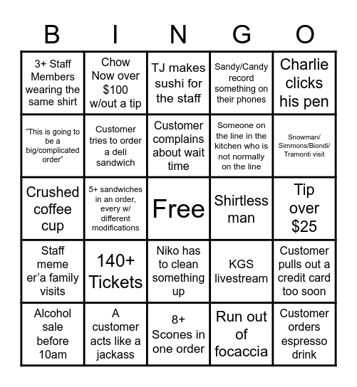 KGS Bingo Card